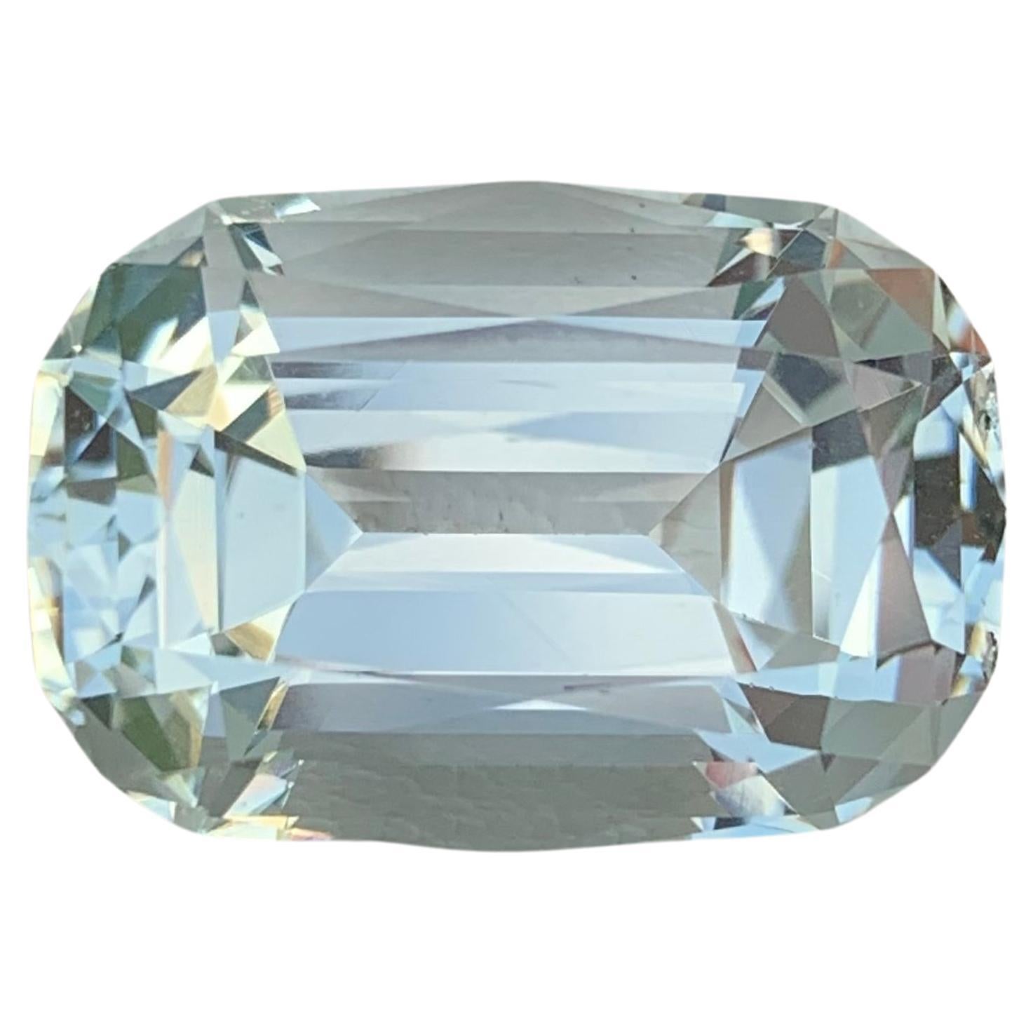 Natural Loose Huge Aquamarine 12.10 Carat Long Cushion Shape Gem For Necklace