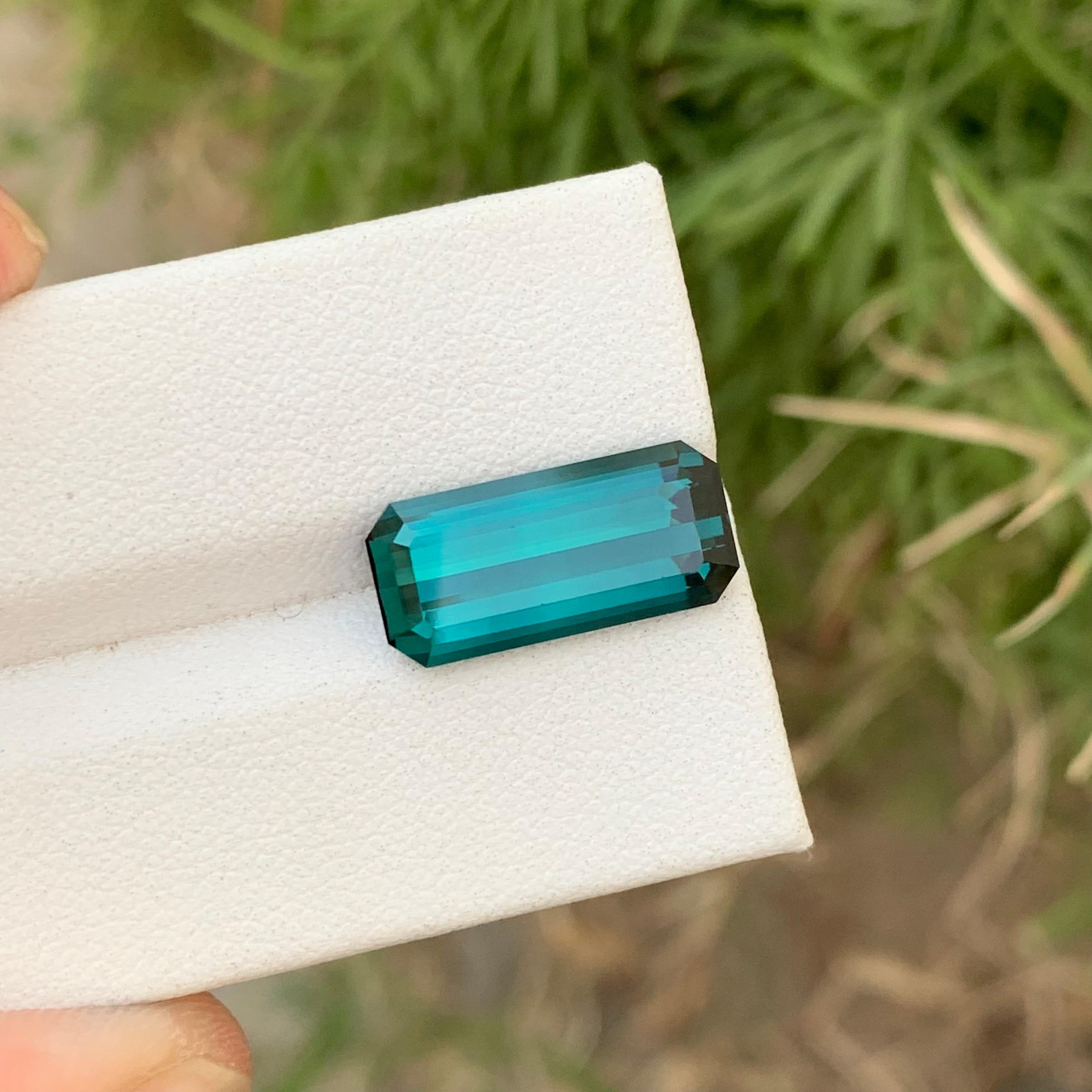 Natural Loose Indicolite Tourmaline 6.10 Carats Emerald Shape For Jewelry Making For Sale 10