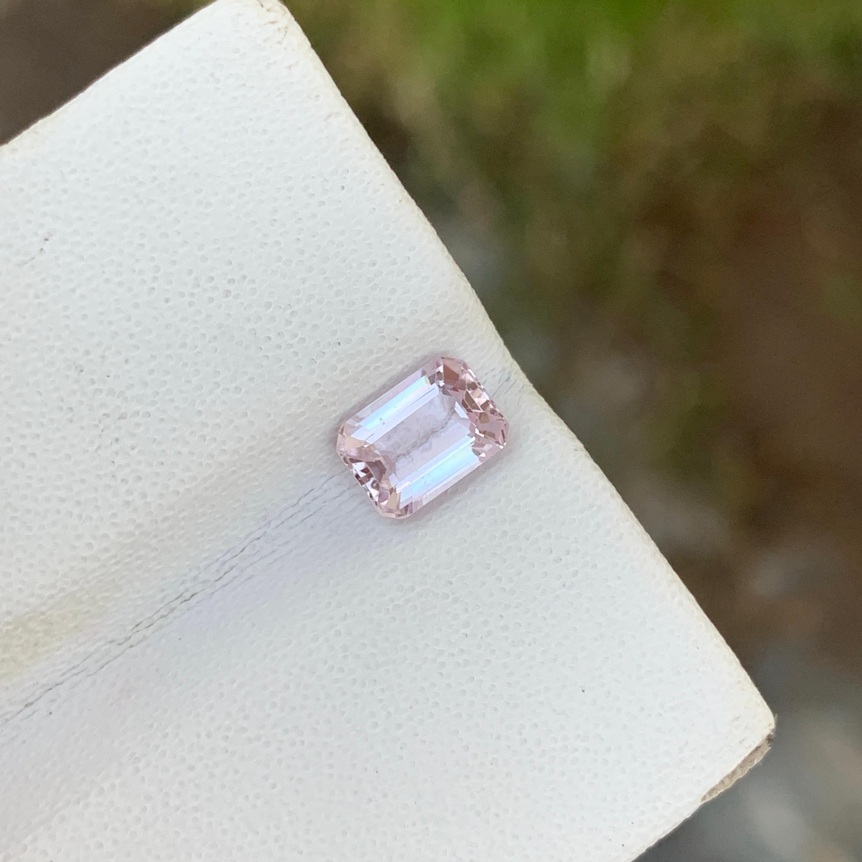 Arts and Crafts Natural Loose Pale Pink Sapphire Emerald Shape Gem 1.45 Carats 