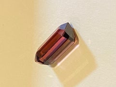 Tormalina rossa violacea naturale sfusa, taglio baguette, 3,00ct (12mm x 6,5mm)
