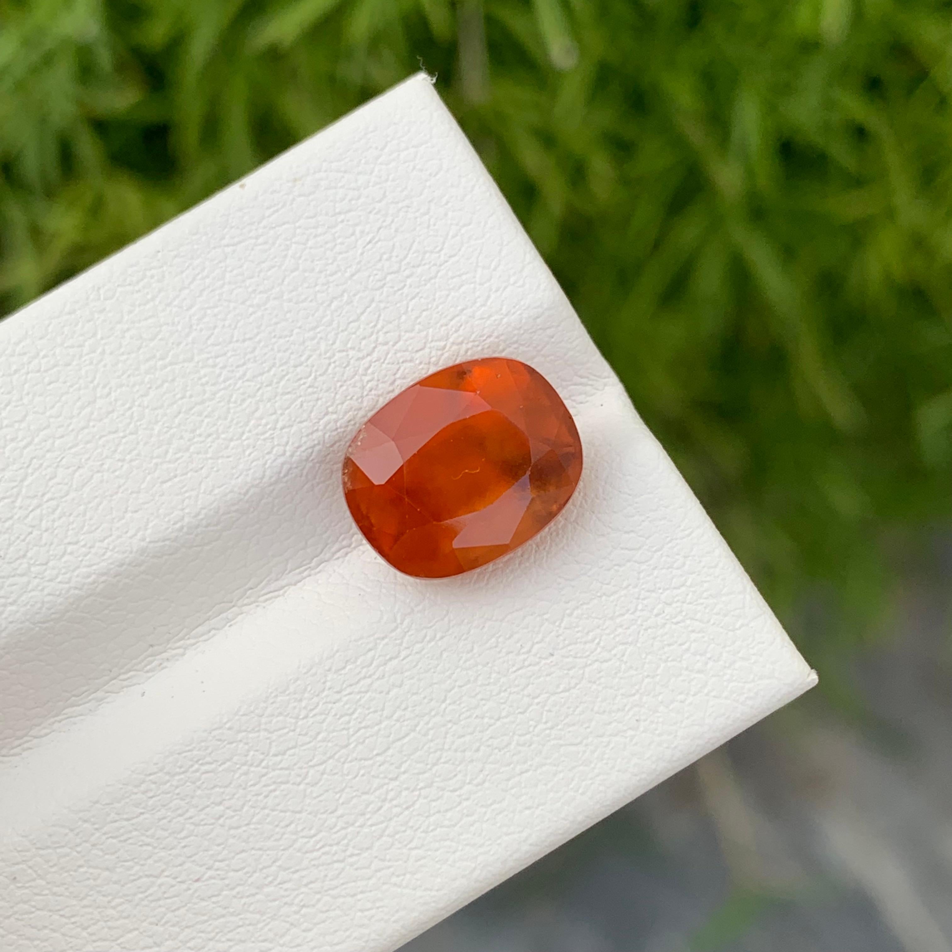 Loose Hessonite Garnet
Weight: 5.40 Carats
Dimension: 10.8 x 8.7 x 7.2 Mm
Colour: Smoky Orange
Cut: Cushion
Certificate: On Demand

Hessonite garnet, also known as cinnamon stone or gomedh, is a captivating gemstone renowned for its warm hues and