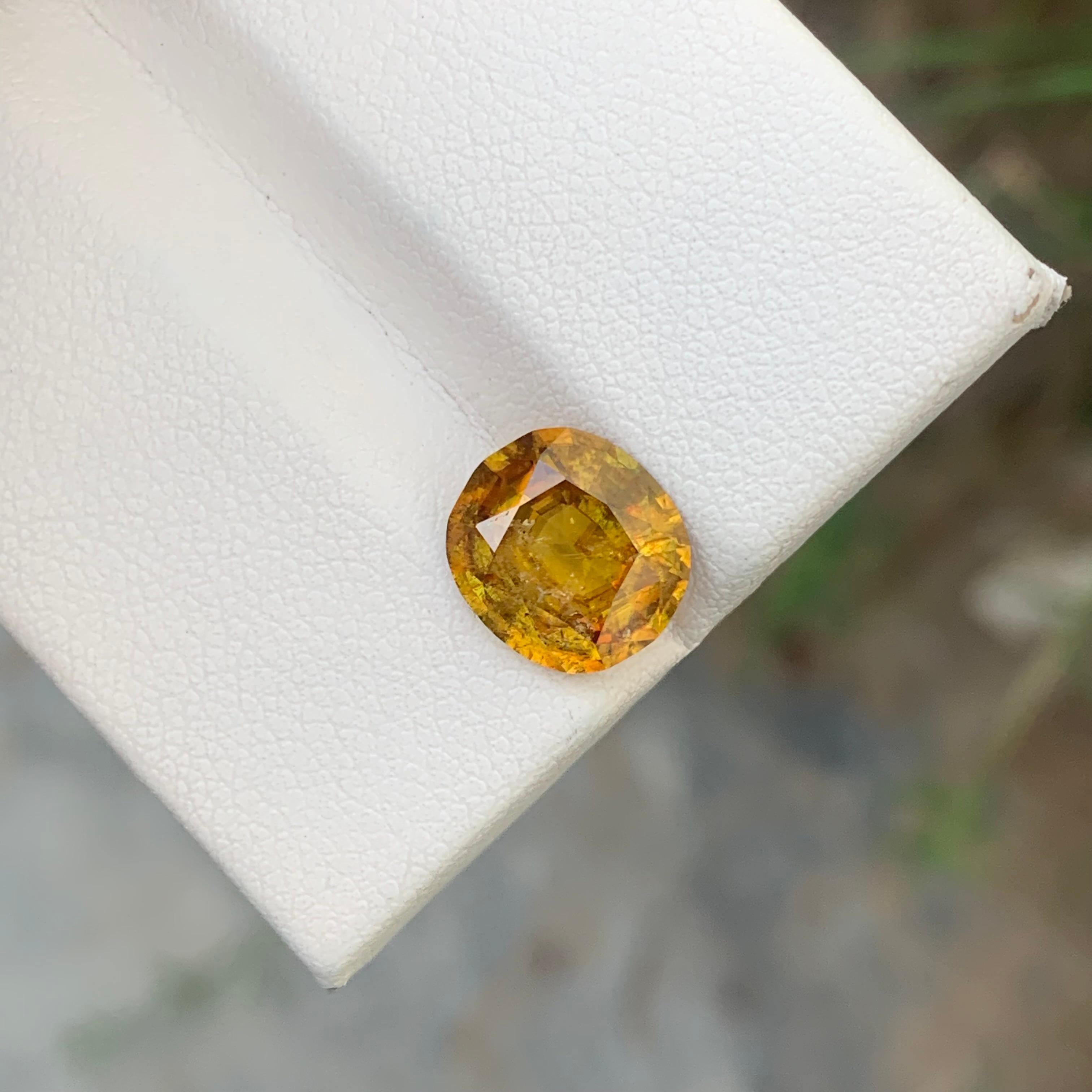 Oval Cut Natural Loose Sphene Titanite Fire Effect Ring Gem From Pakistan Mine For Sale