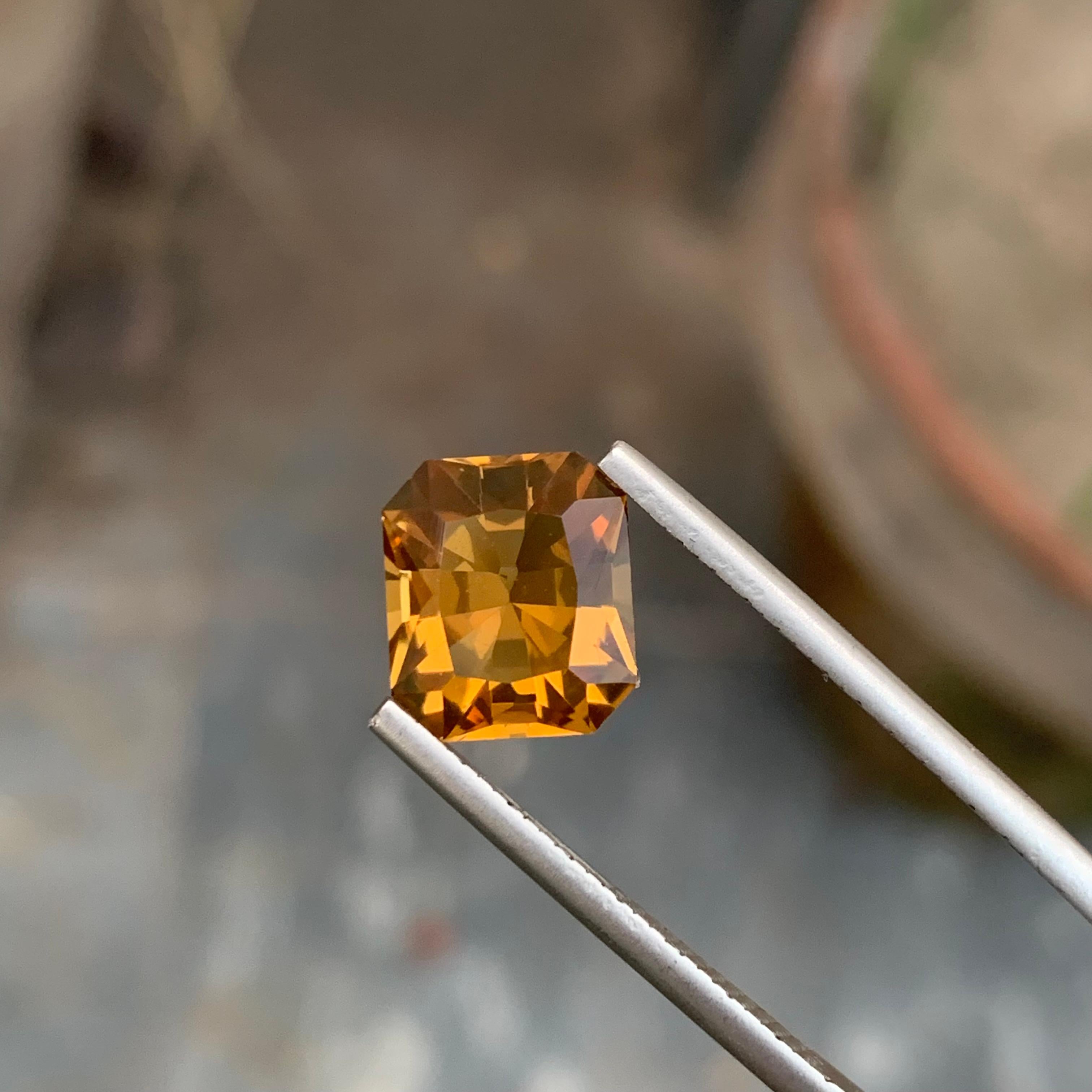 Natural loose yellow citrine ring gemstone 3.45 Carats  For Sale 7