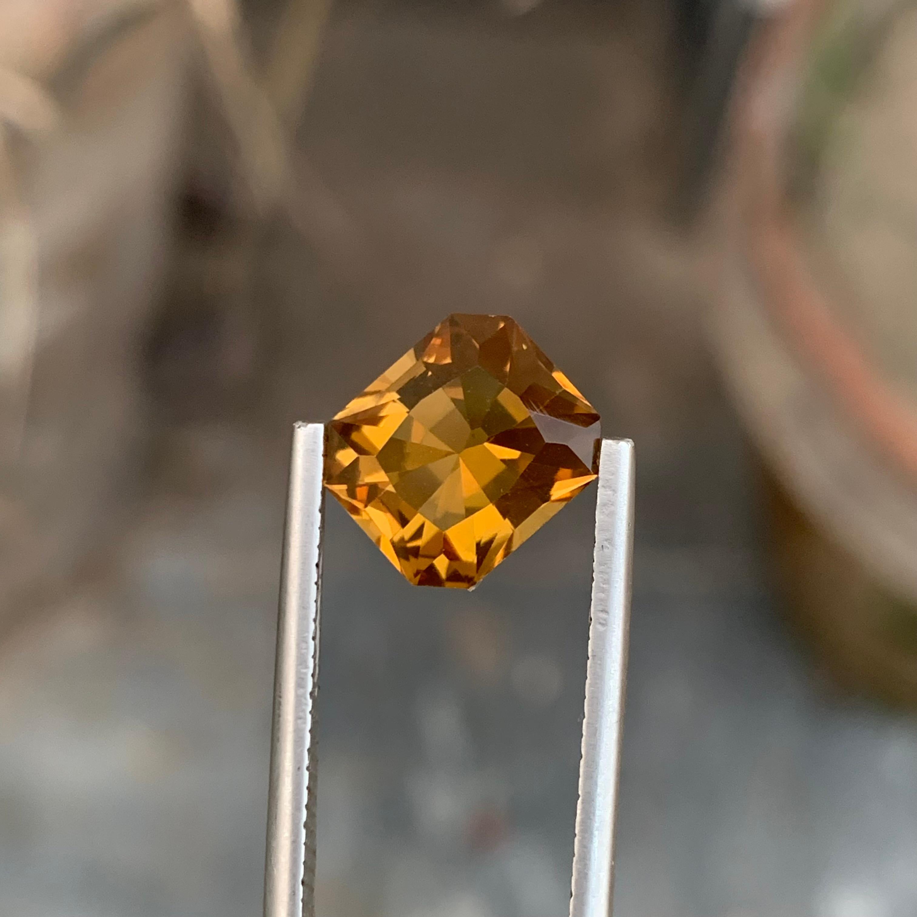 Bague en citrine jaune naturelle non sertie de 3,45 carats en vente 9