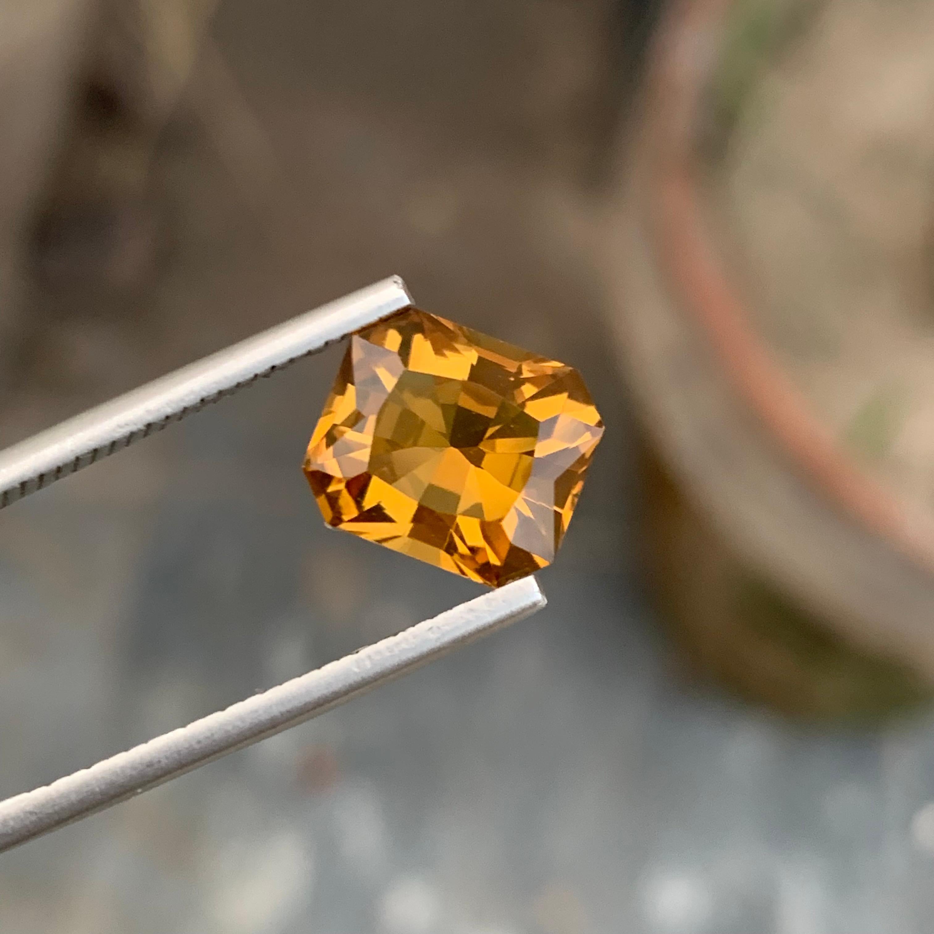 Natural loose yellow citrine ring gemstone 3.45 Carats  In New Condition For Sale In Peshawar, PK