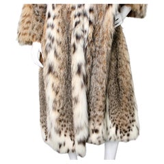 Natural Lynx Fur Long Vintage Coat