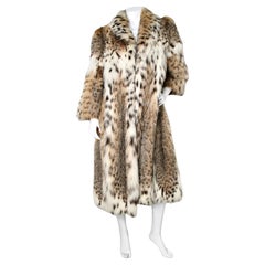 Natural Lynx Fur Long Vintage Coat
