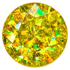 Sfene naturale del Madagascar (titanite) da 1,59 carati – Taglio rotondo con riflessi arcobaleno