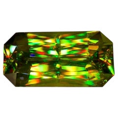Natural Madagascar Sphene (Titanite) 17.00 Carat – Precision Cut Rainbow Fire