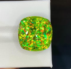 Natural Madagascar Sphene (Titanite) 26.29 Carat – Cushion Cut Rainbow Fire