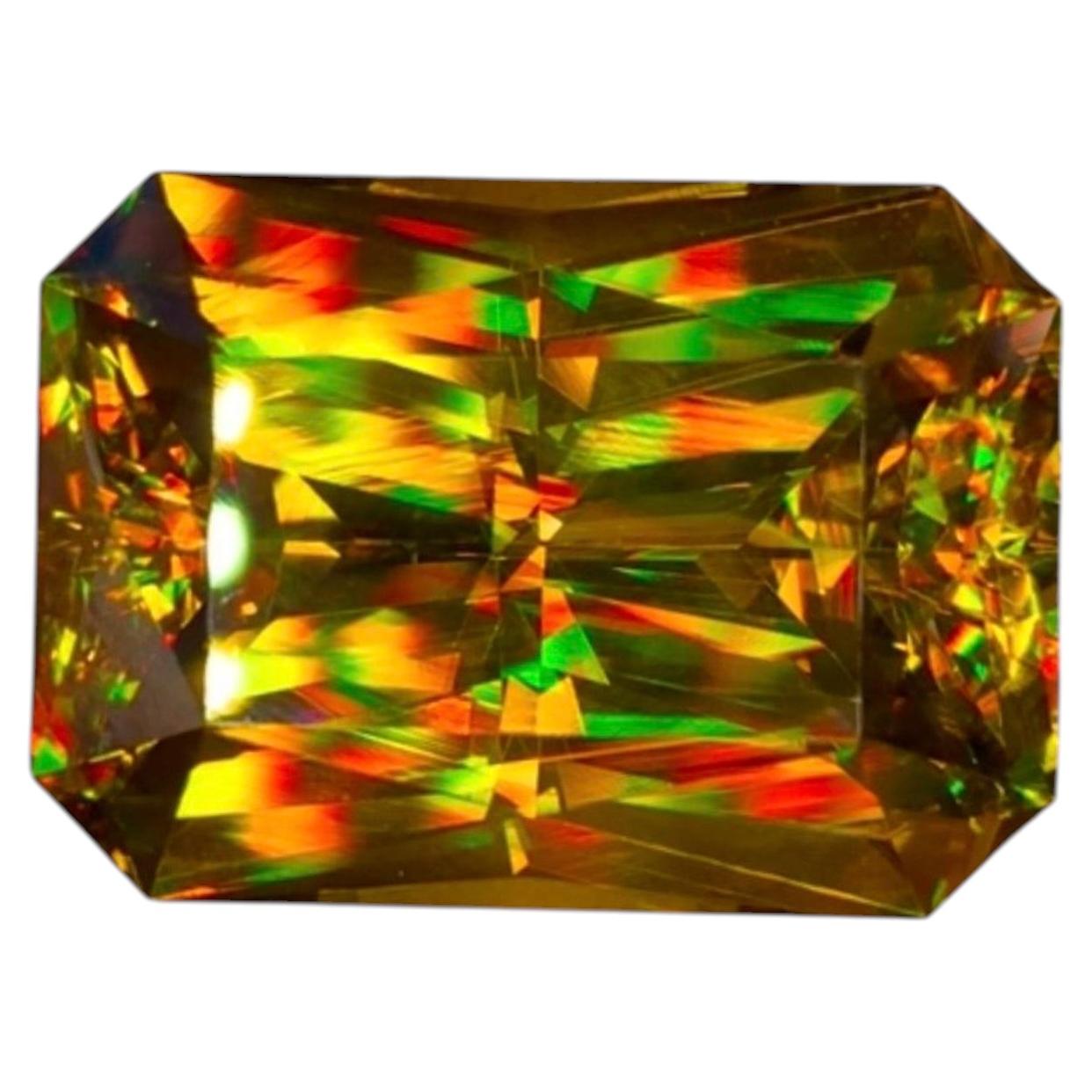 Natural Madagascar Sphene (Titanite) 32.31 Carat – Precision Cut Rainbow Fire