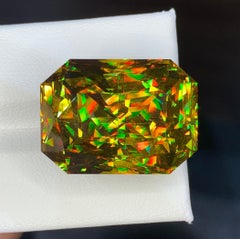 Natural Madagascar Sphene (Titanite) 53.70 Carat – Precision Cut Rainbow Fire