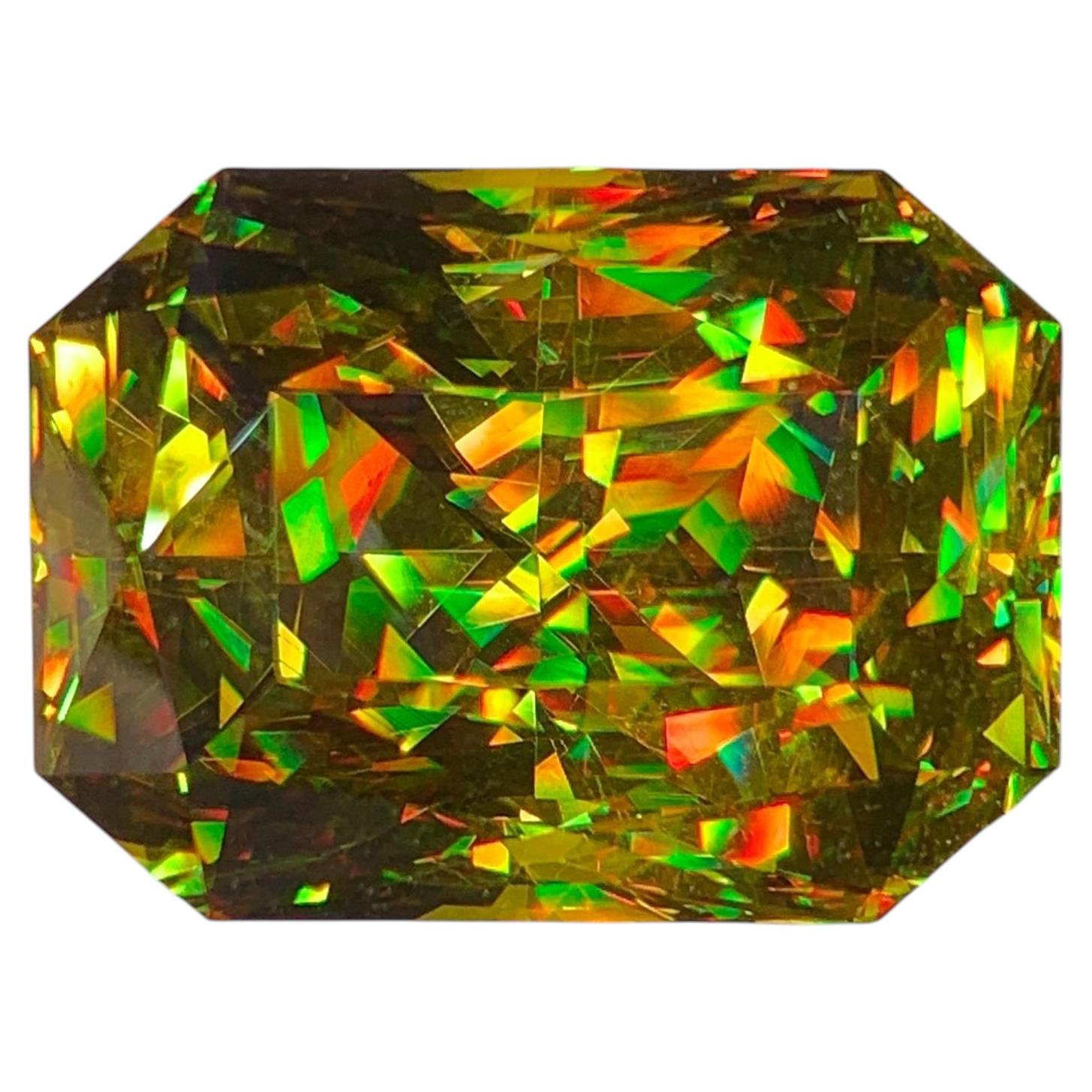 Natural Madagascar Sphene (Titanite) 53.70 Carat – Precision Cut Rainbow Fire