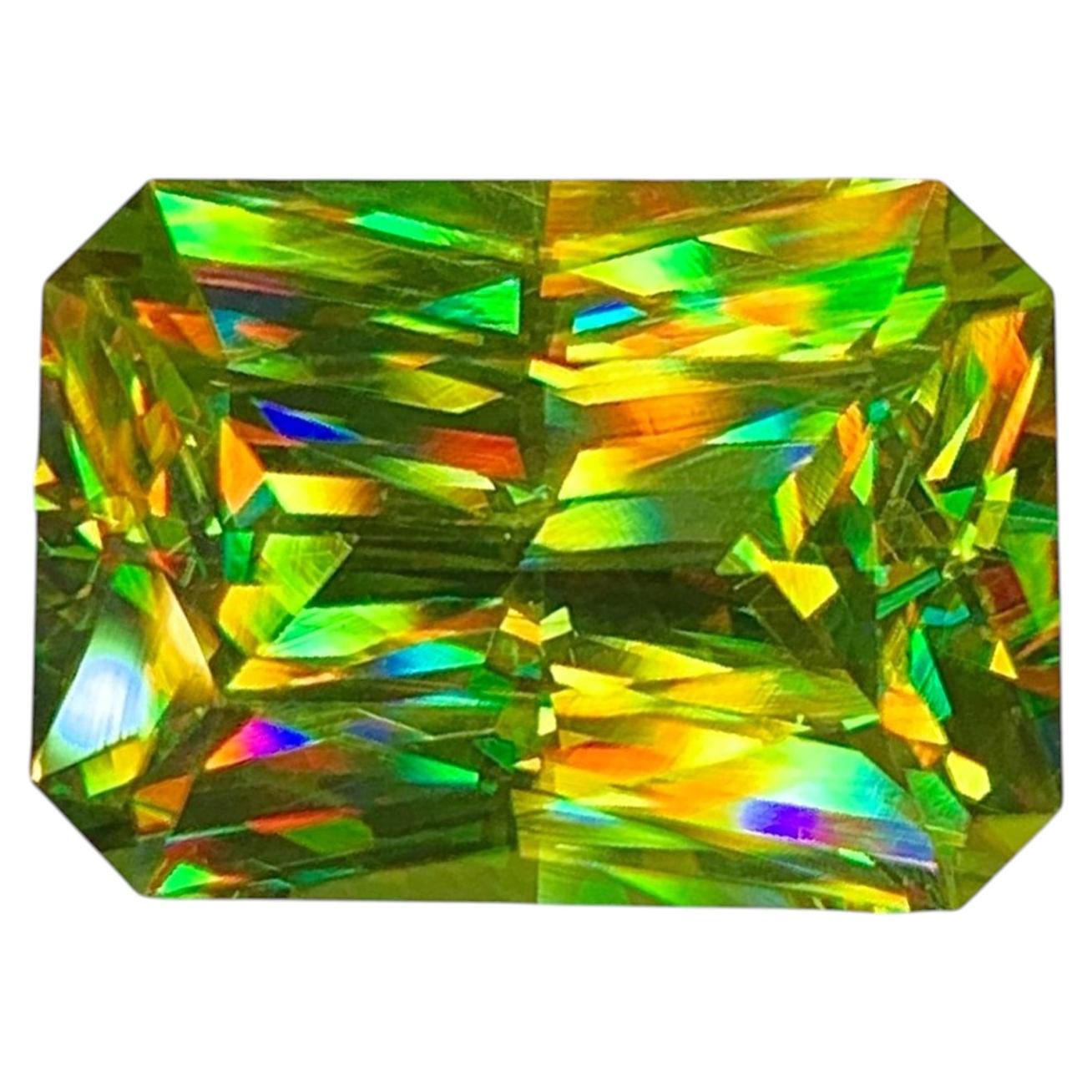 Natural Madagascar Sphene (Titanite) 5.84 Carat – Precision Cut Rainbow Fire