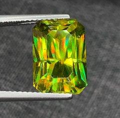 Natural Madagascar Sphene (Titanite) 9.38 Carat – Precision Cut Rainbow Fire