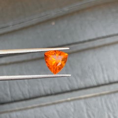 Natural Madeira Citrine Gemstone Trillion Cut Deep Orange with Red Undertones