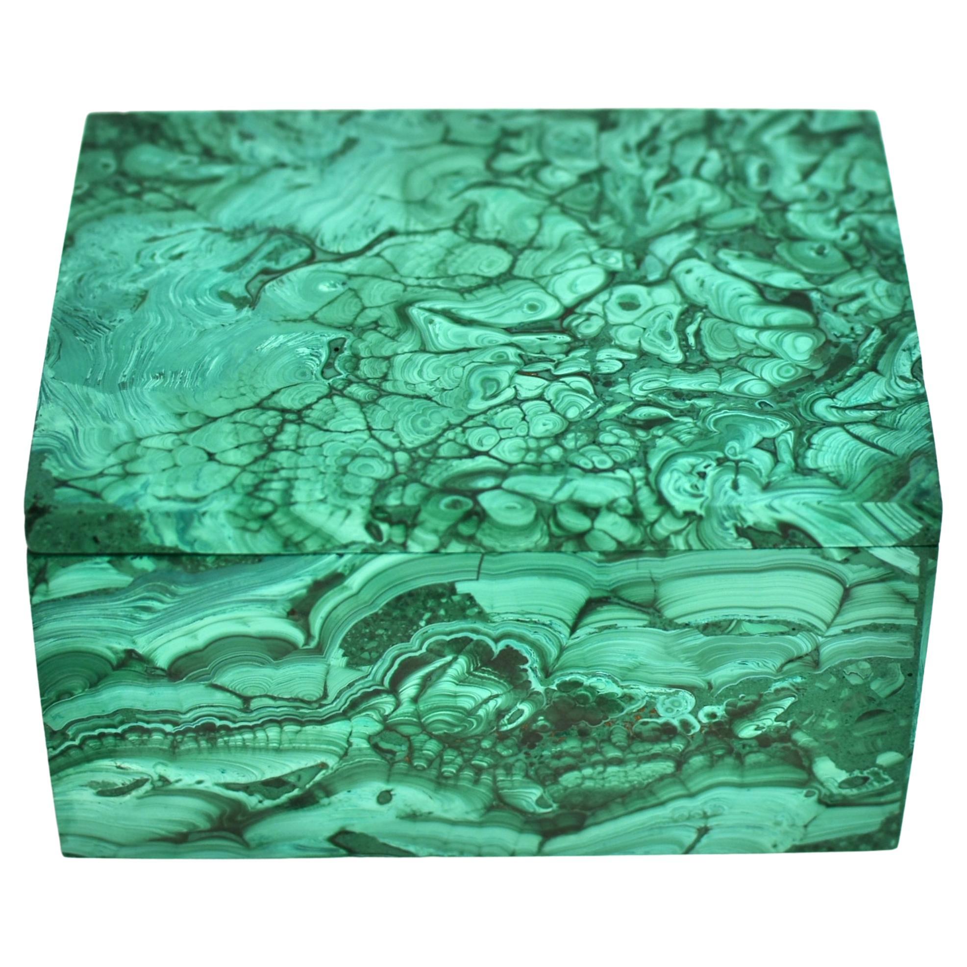 Scatola di malachite naturale con cellule in vendita