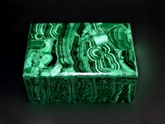 Natural Malachite Box Large 2.1 Lb Jewelry Box Hinged