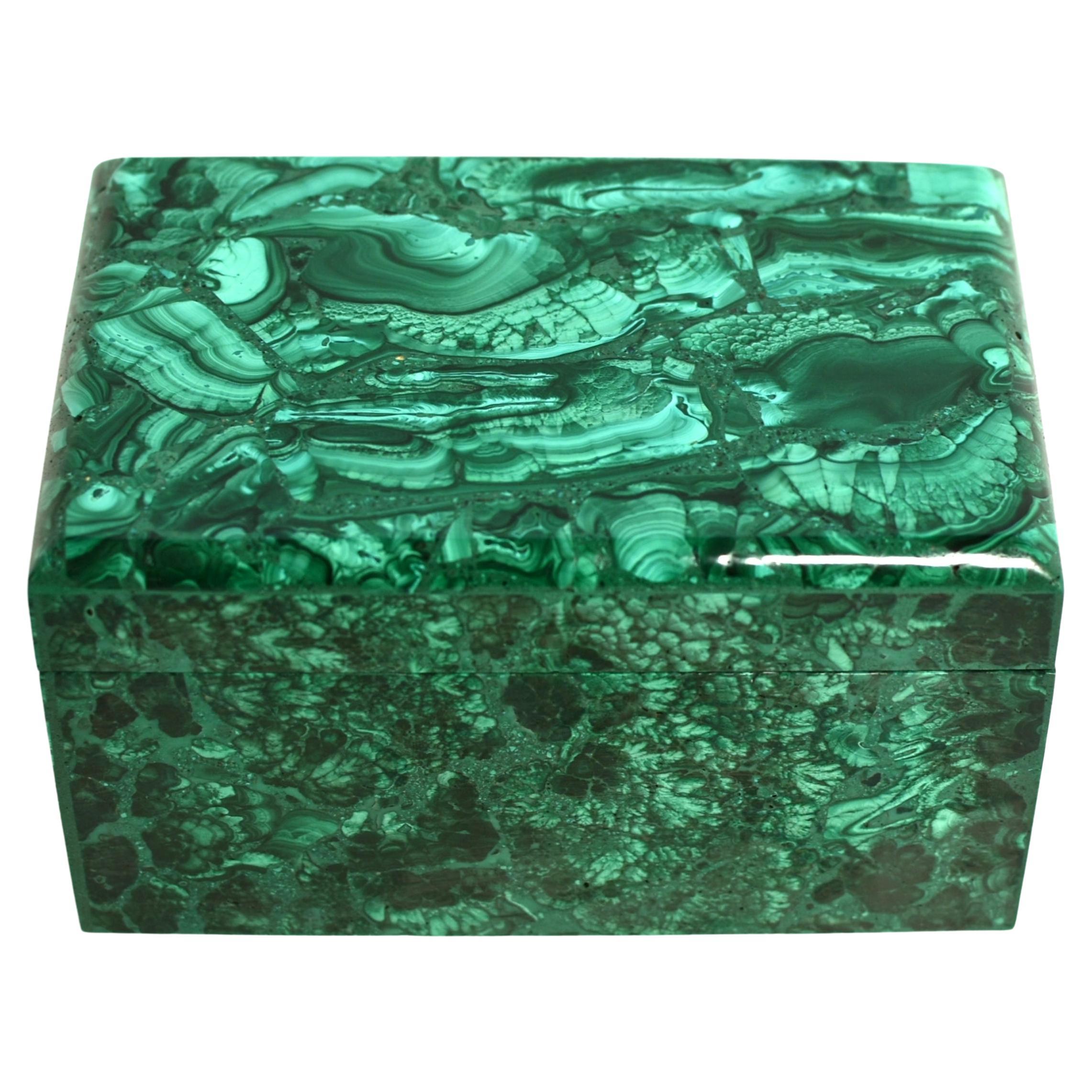 Malachite Box Large 3.3 Lb Jewelry Box