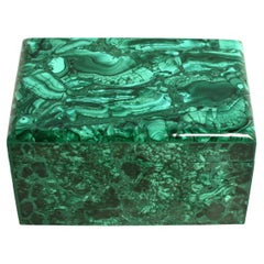 Vintage Malachite Box Large 6" Gemstone Jewelry Box