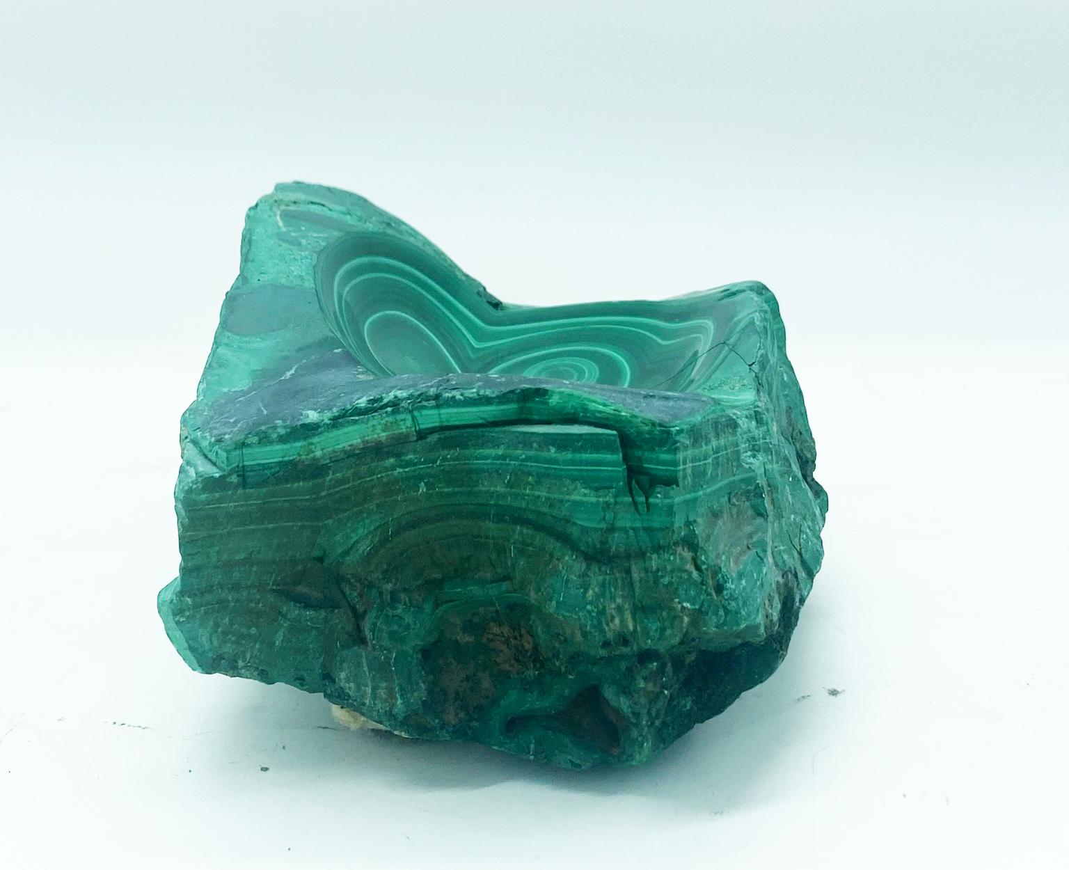 Mid-Century Modern Natural Malachite Dish Bowl or Ashtray For Sale