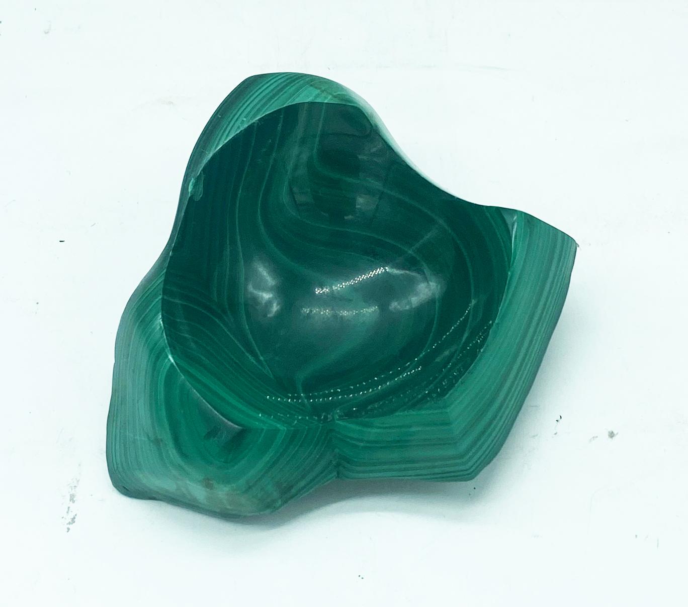 Mid-20th Century Natural Malachite Dish Bowl or Ashtray