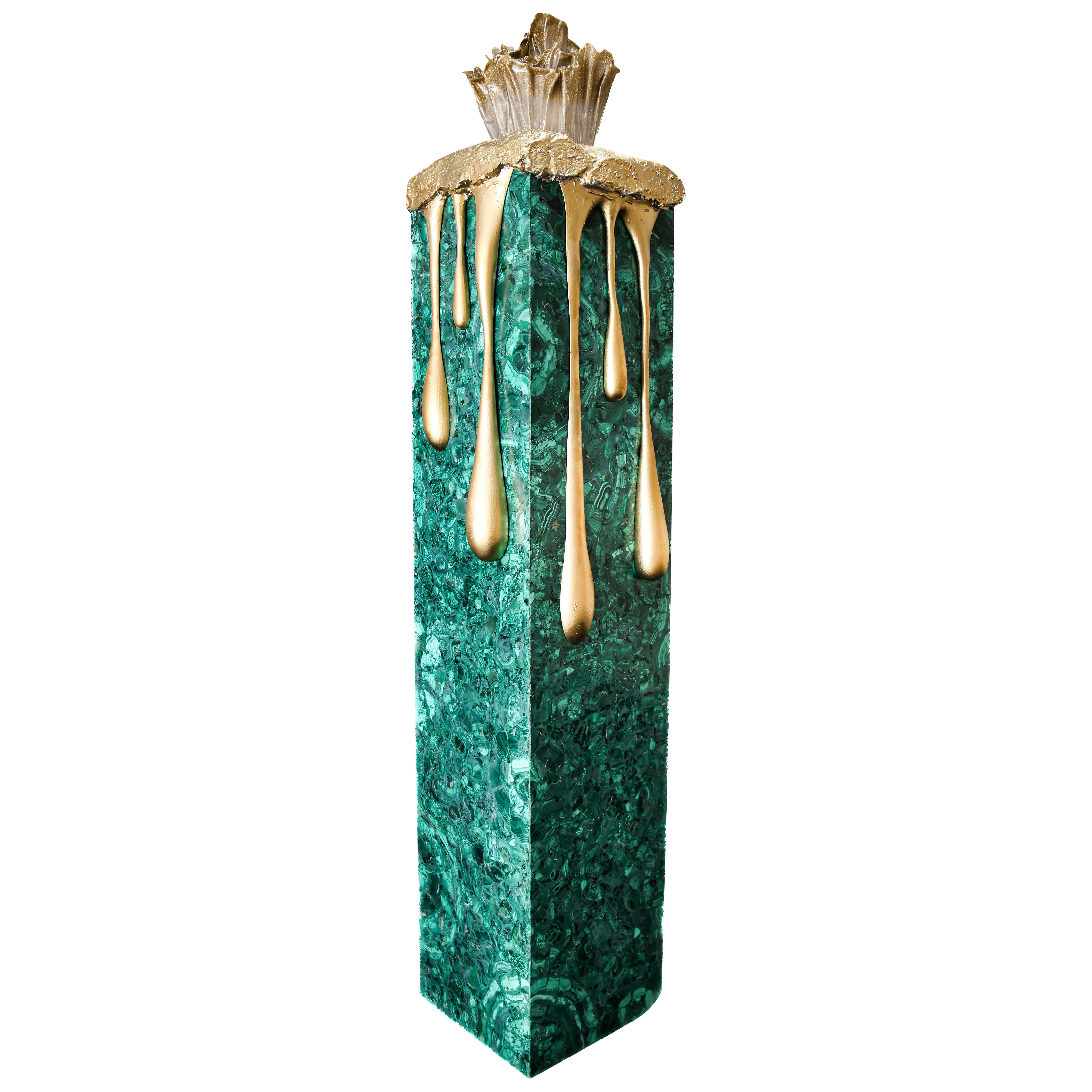 Lampadaire en malachite naturelle en vente
