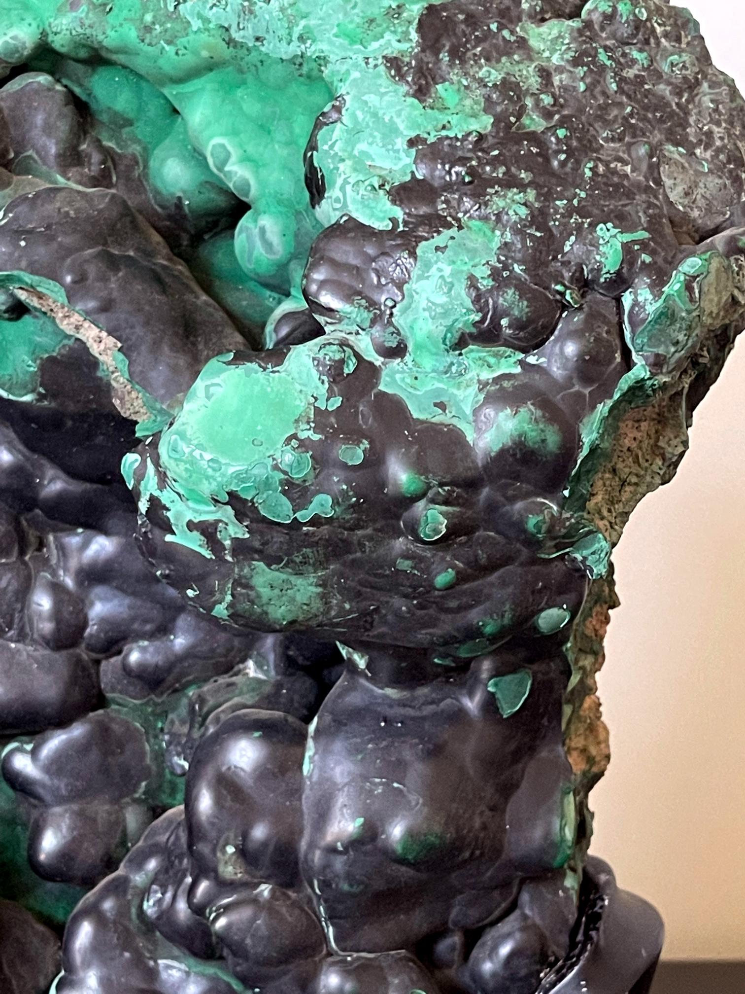 Natural Malachite Rock on Display Stand as Chinese Scholar Stone For Sale 4