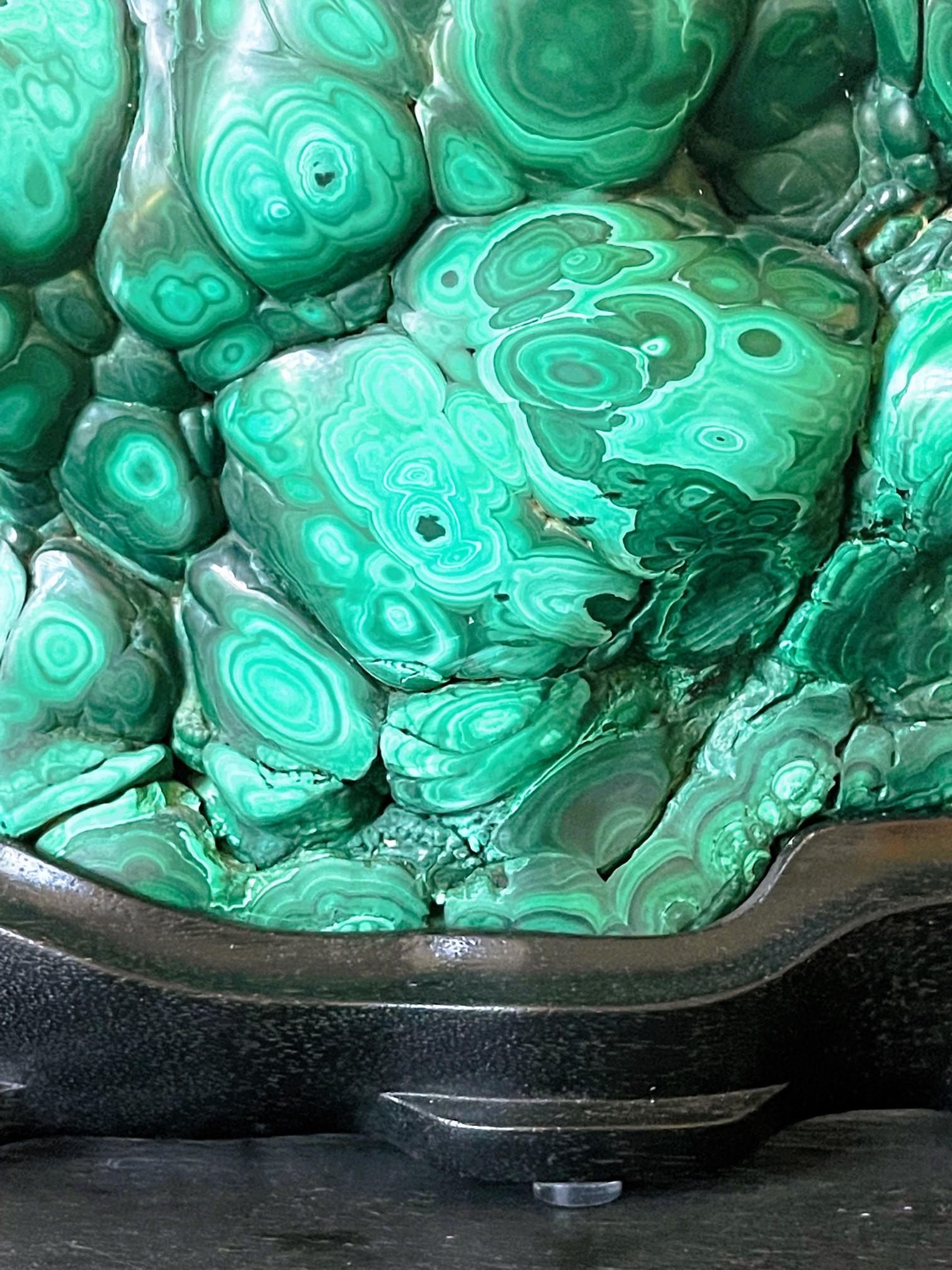 Natural Malachite Rock on Display Stand as Chinese Scholar Stone 5