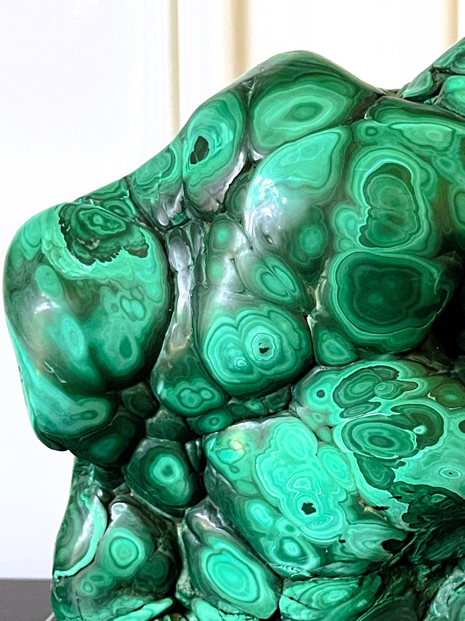 Natural Malachite Rock on Display Stand as Chinese Scholar Stone 3