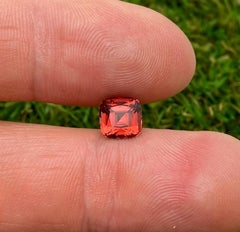 Natural Malaya Garnet Loose Gemstone 2.62 Ct., Cushion, Tanzania, Certificate