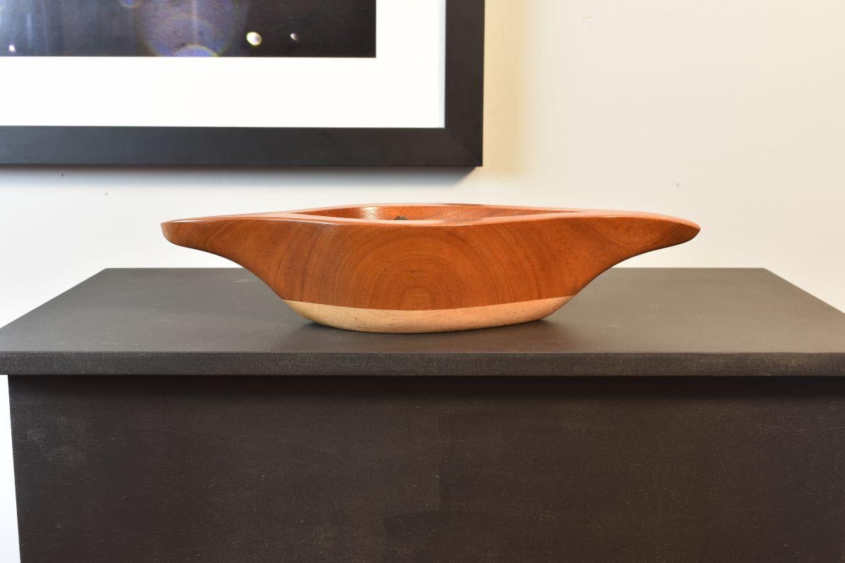 Organic Modern Natural Maple and Mahogany Twist Vessel by Lee Weitzman For Sale