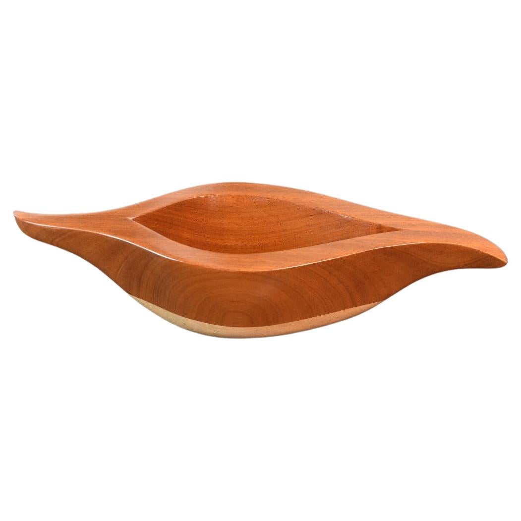 Natural Maple and Mahogany Twist Vessel by Lee Weitzman