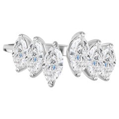 Ring mit offenem Band aus 18 Karat Weißgold, besetzt mit einem natürlichen Marquise-Diamanten (1,22 Karat, SI/H)
