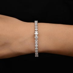 Natural Marquise Round Diamond 14k White Gold Engagement Cuff Bangle Bracelet