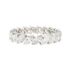 Vintage Natural Marquise Shape White Diamonds Platinum Eternity Band Ring