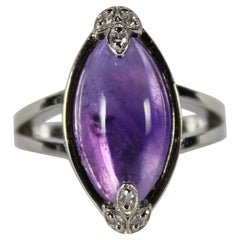 Natural Marquise Shaped Amethyst Ring Natural Marquise Shaped Amethyst Ring