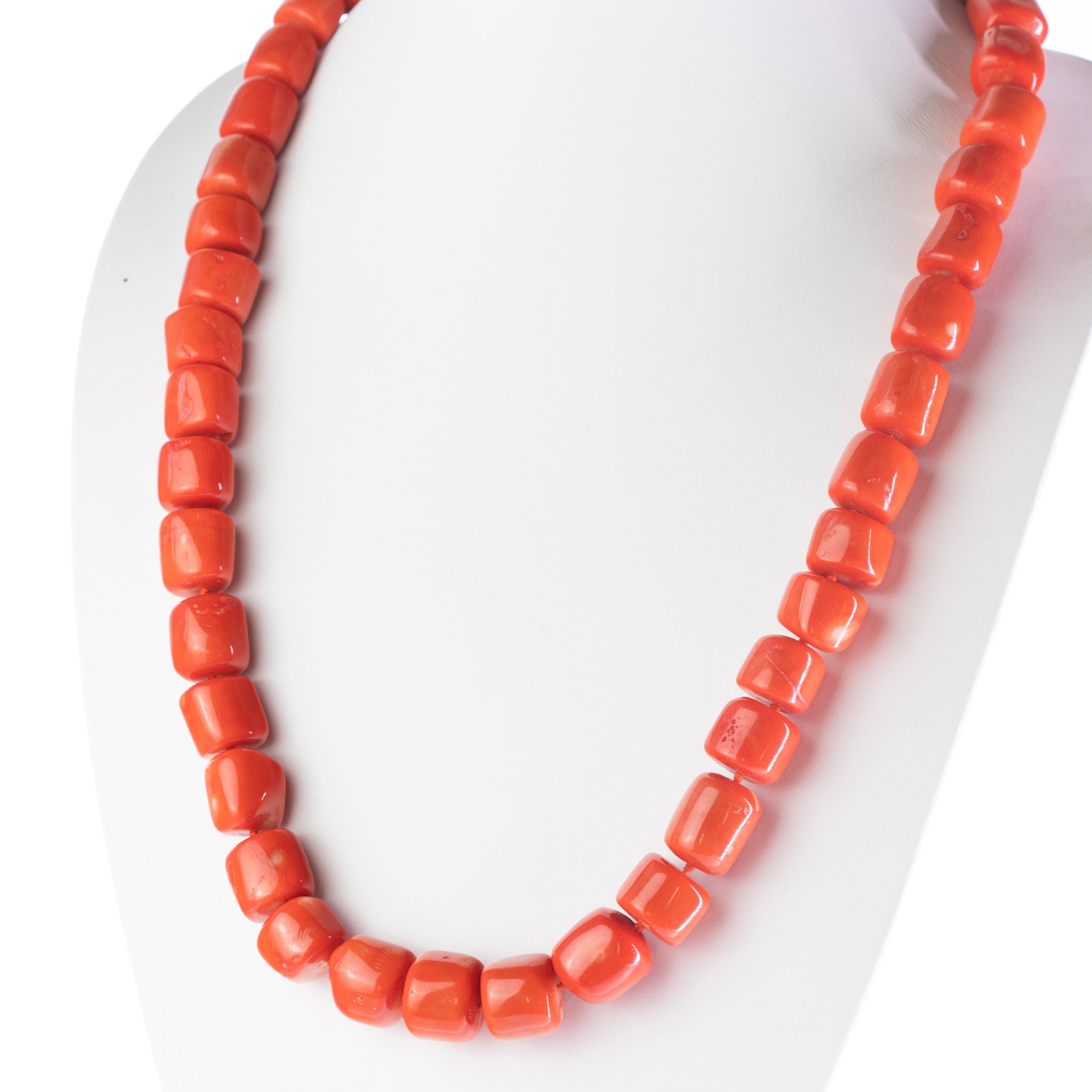 red bamboo coral beads