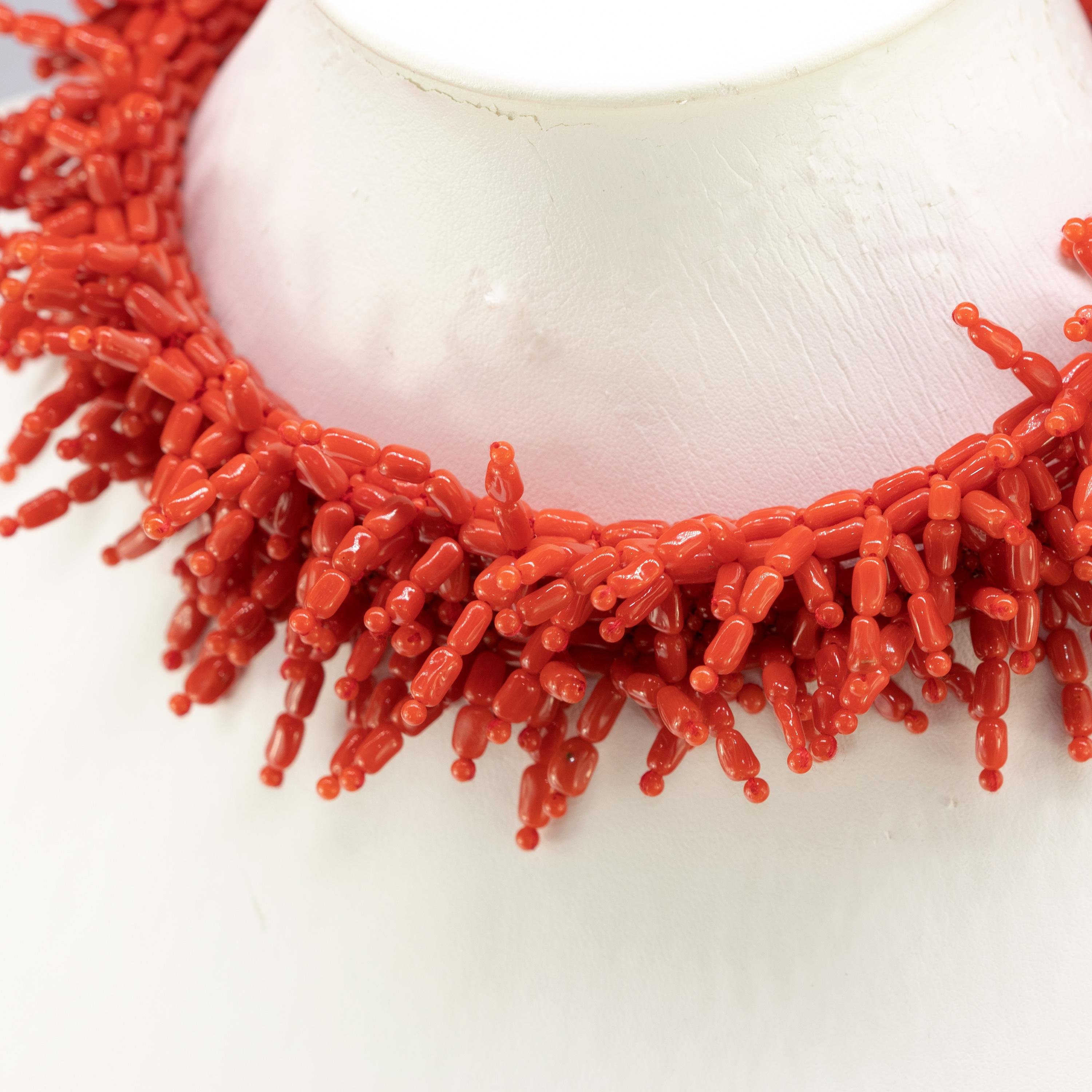 coral branch necklace