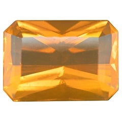 Natural Mexican Fire Opal 5.45 Carat Emerald Cut Loose Gemstone Play-of-Color