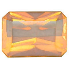 Natural Mexican Fire Opal 5.45 Carat Emerald Cut Loose Gemstone Play-of-Color