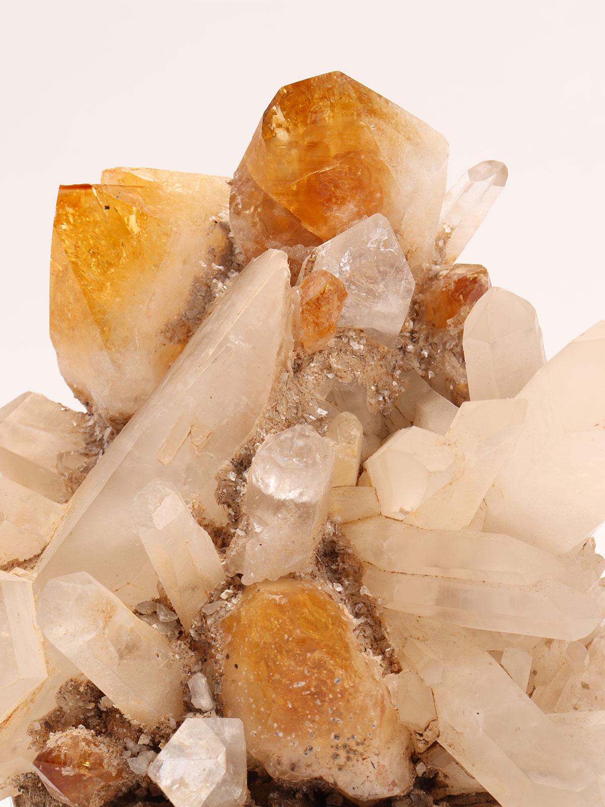 Natural Mineral Specimen: a Group of White and Smoke Quartz Crystals, Italy 1880 In Good Condition In Milan, IT