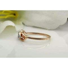 Natural Minimalist Diamond Leaf Band Ring in 14k Solid Gold