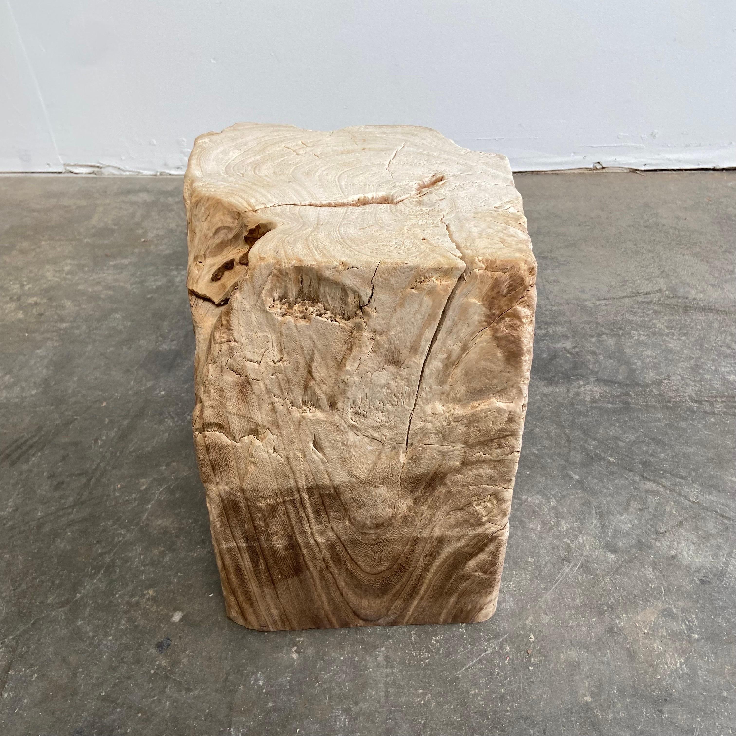natural tree stump side table