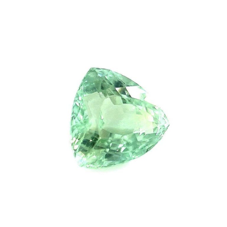 Natural Mint Green Tourmaline 1.41ct Trillion Triangle Cut Rare Gem In New Condition For Sale In Birmingham, GB