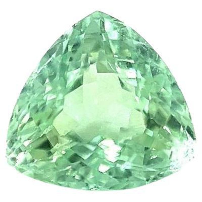 Natural Mint Green Tourmaline 1.41ct Trillion Triangle Cut Rare Gem For Sale