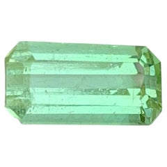 Gemma naturale di tormalina verde menta - taglio smeraldo 0,89 carati per gioielli