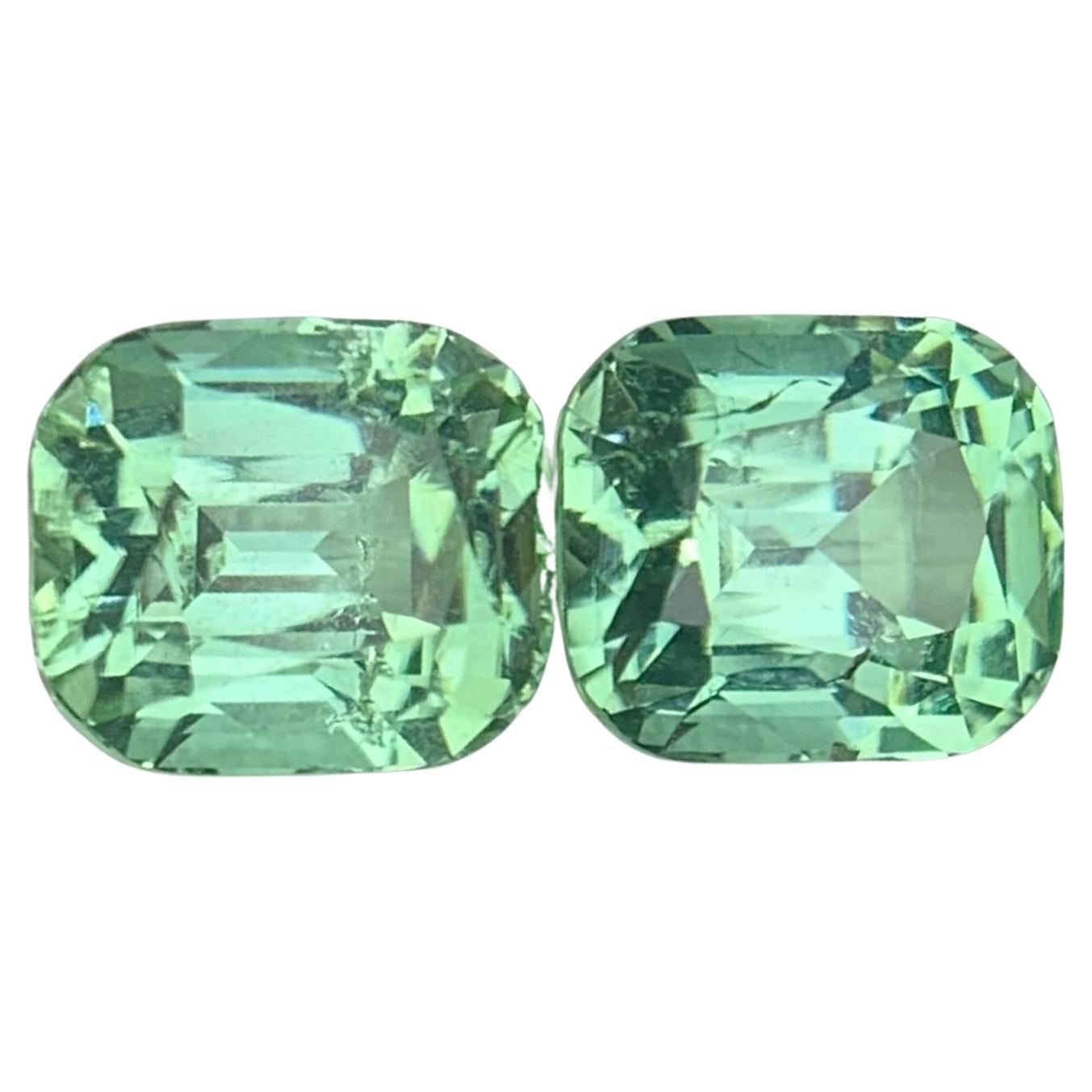 Natural Mint Green Tourmaline Pair 2.75 Carats For Sale