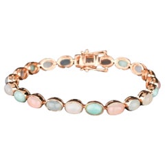 Bracciale con gemme naturali miste 17.46 carati, placcato in oro e argento