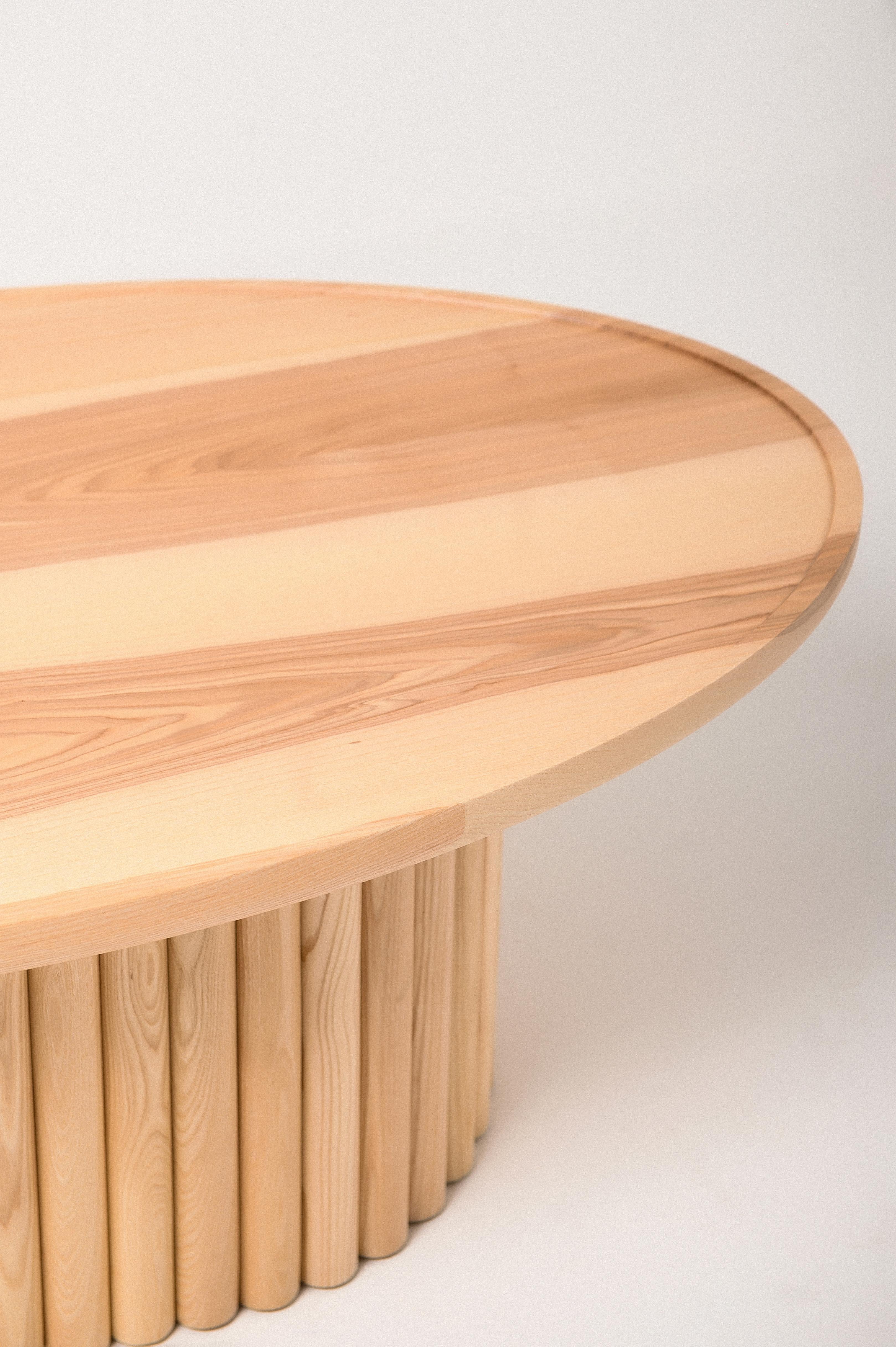 Tavolino moderno in legno massiccio di frassino Nature in vendita 5